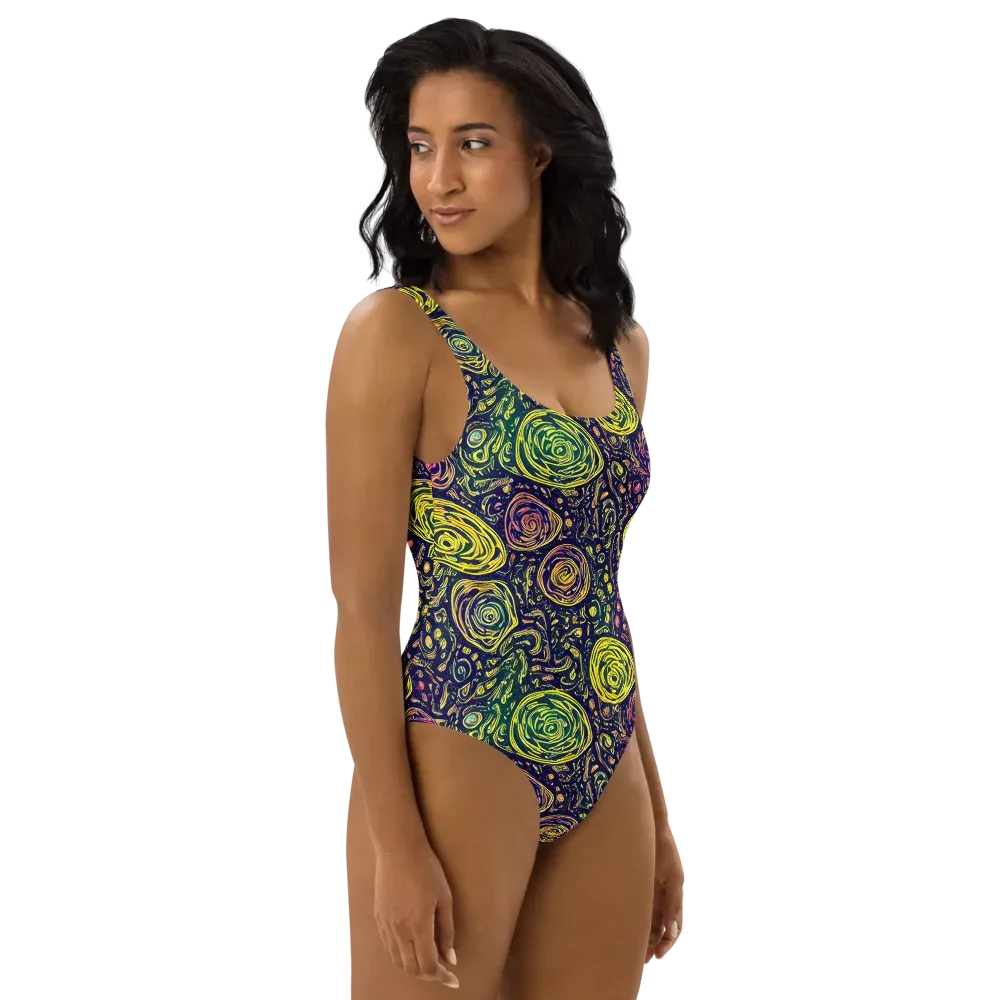 Afterdark Whorl on One-Piece Swimsuit — Right
