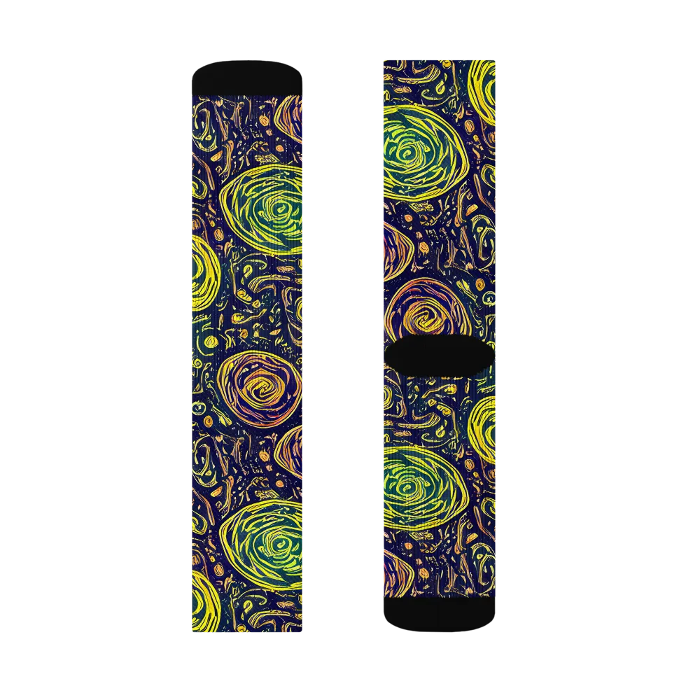 Afterdark Whorl on Socks — Left Sock