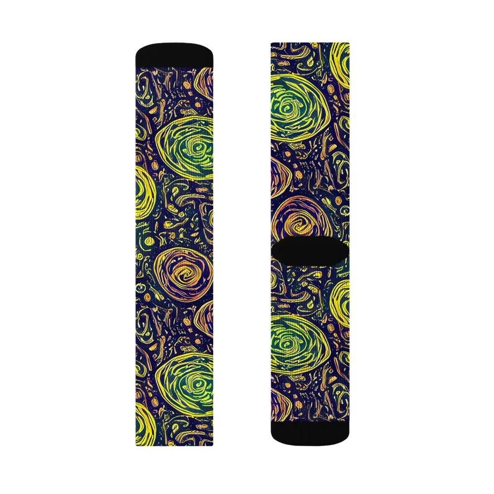 Afterdark Whorl on Socks — Right Sock