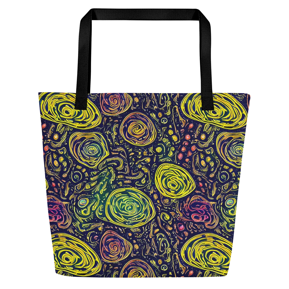 Afterdark Whorl on Large Tote Bag W/ Pocket — Front