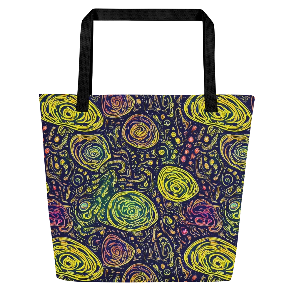 Afterdark Whorl on Large Tote Bag W/ Pocket — Front