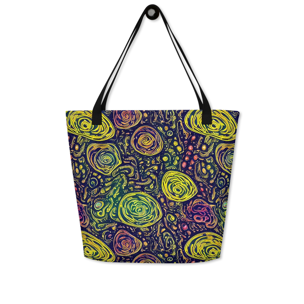 Afterdark Whorl on Large Tote Bag W/ Pocket — Front