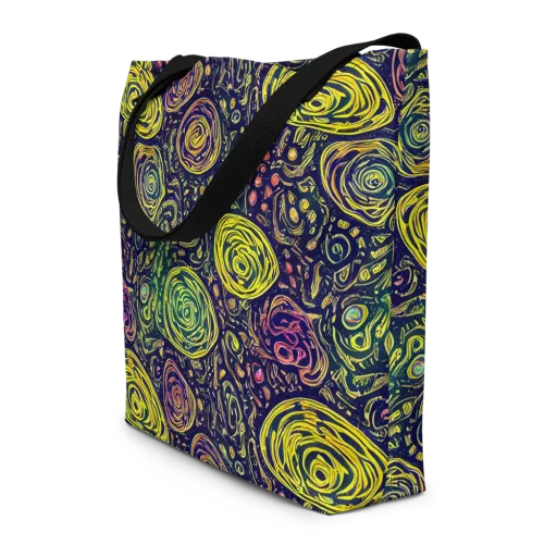 Afterdark Whorl on a Large Tote Bag W/ Pocket