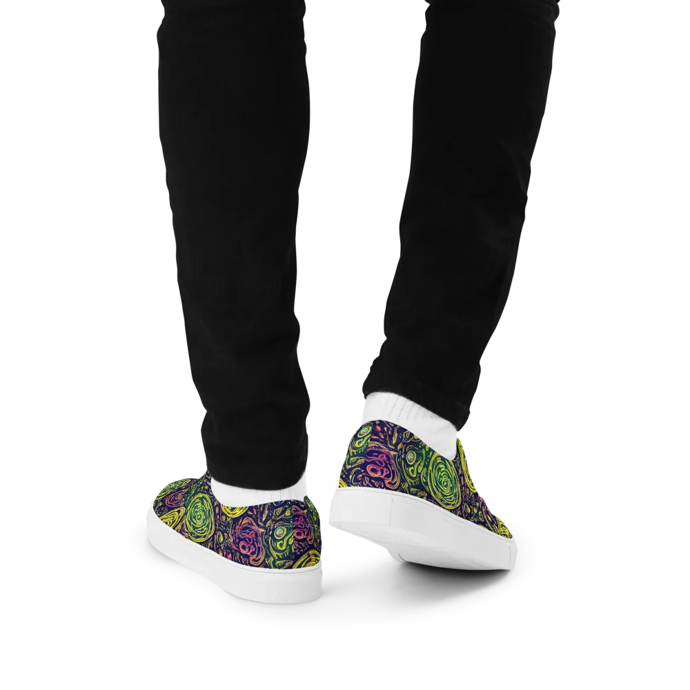 Afterdark Whorl on Men's Lace-Up Canvas Shoes — Back
