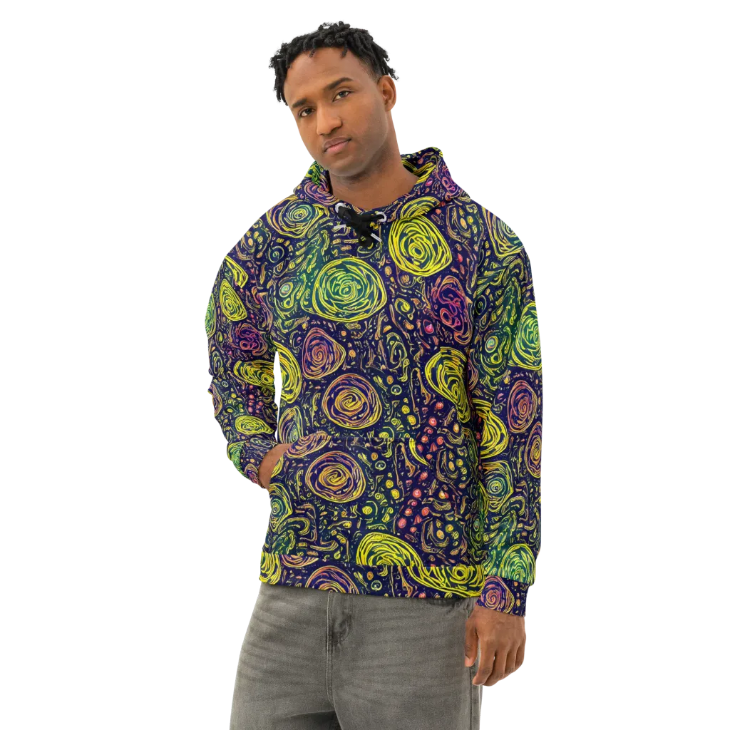 Afterdark Whorl on Cotton Hoodie — Left Front