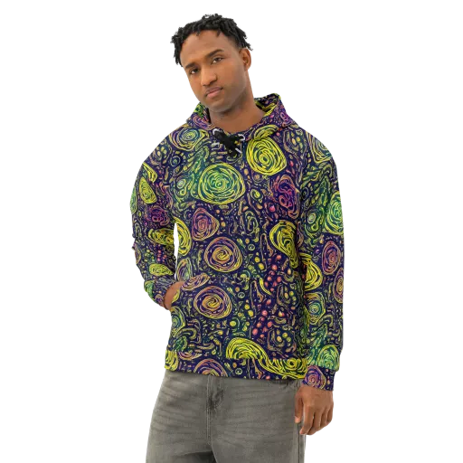 Afterdark Whorl on a Cotton Hoodie