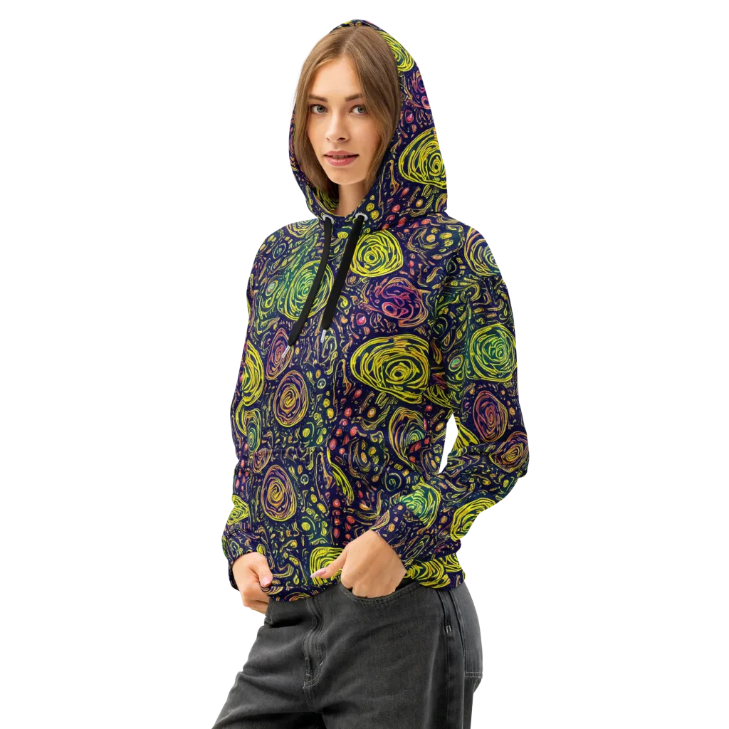 Afterdark Whorl on Cotton Hoodie — Left Front