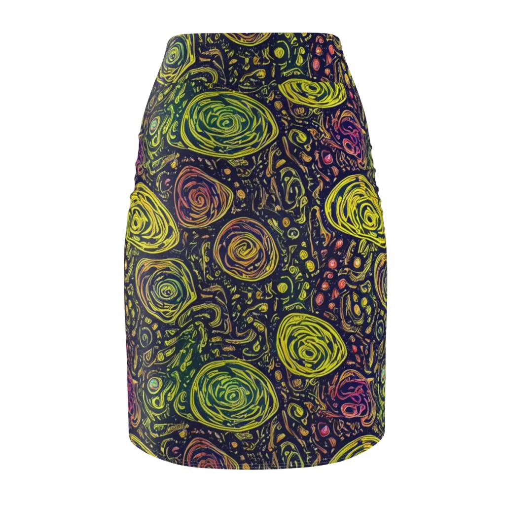 Afterdark Whorl on Pencil Skirt — Back