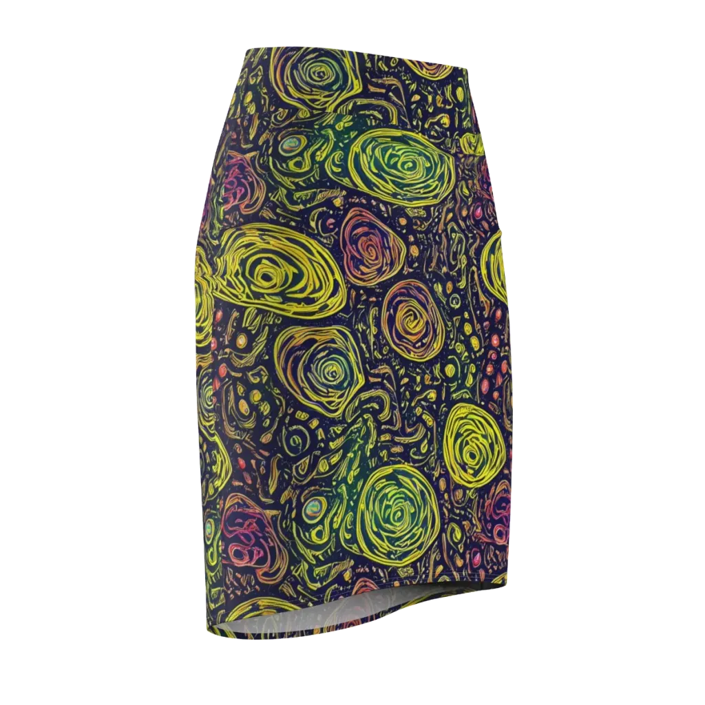 Afterdark Whorl on Pencil Skirt — Front Side