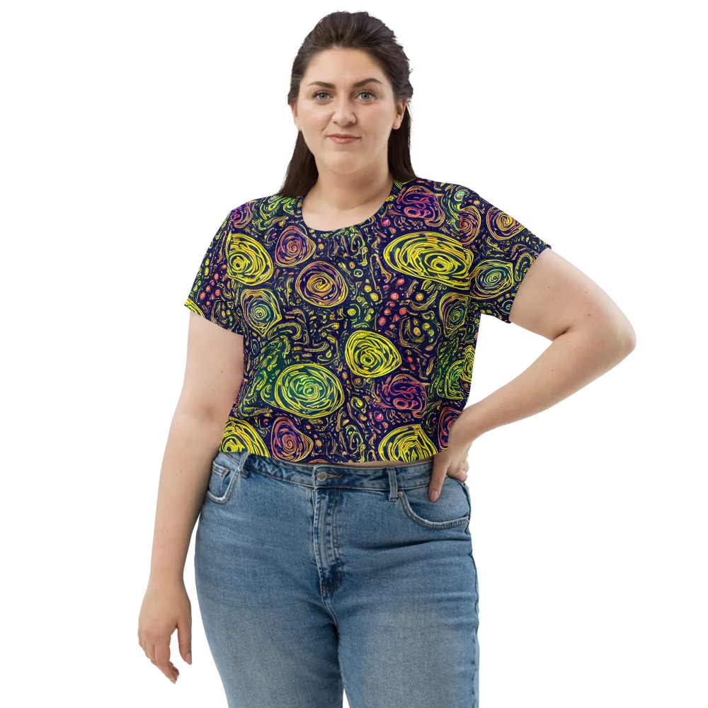 Afterdark Whorl on Crop Tee — Front