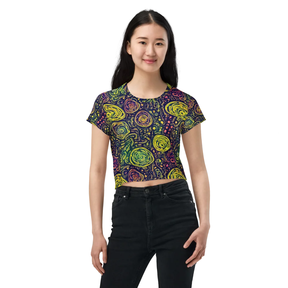 Afterdark Whorl on Crop Tee — Front