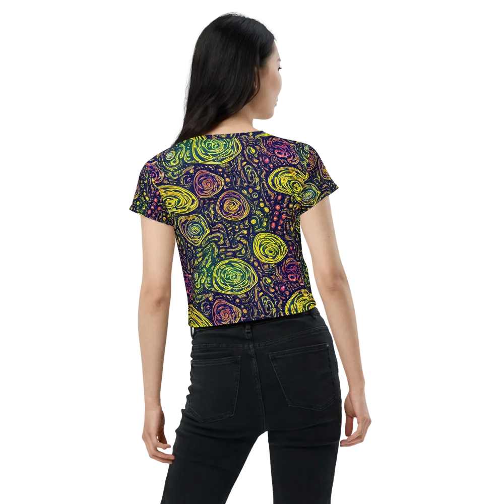 Afterdark Whorl on Crop Tee — Back