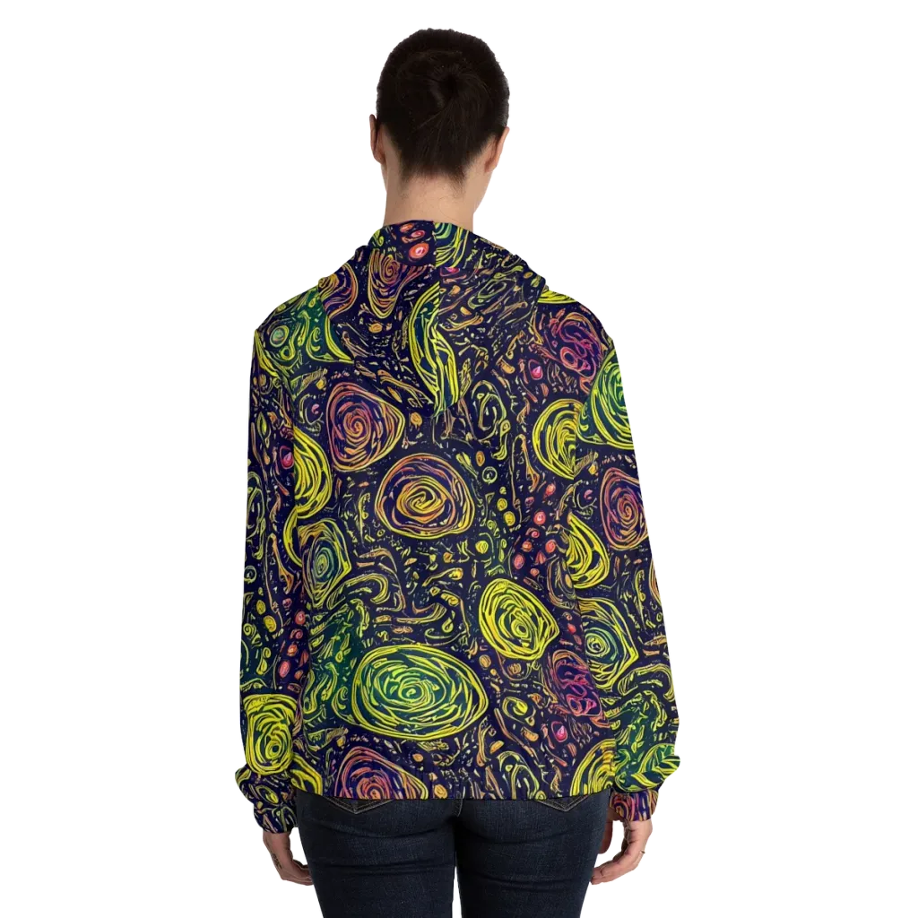 Afterdark Whorl on Women's Full-Zip Hoodie — Back On Person