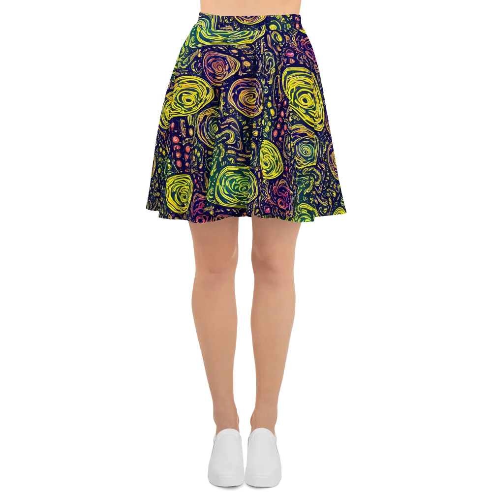 Afterdark Whorl on Skater Skirt — Front