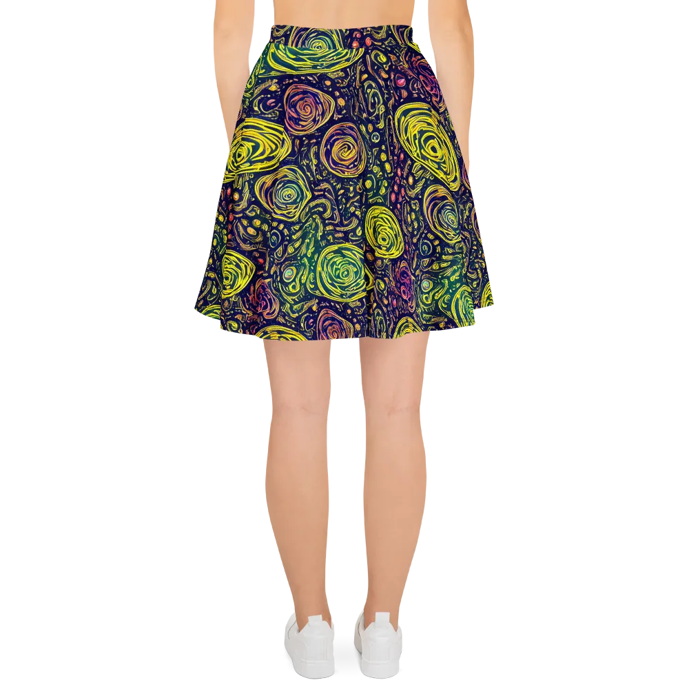 Afterdark Whorl on Skater Skirt — Back