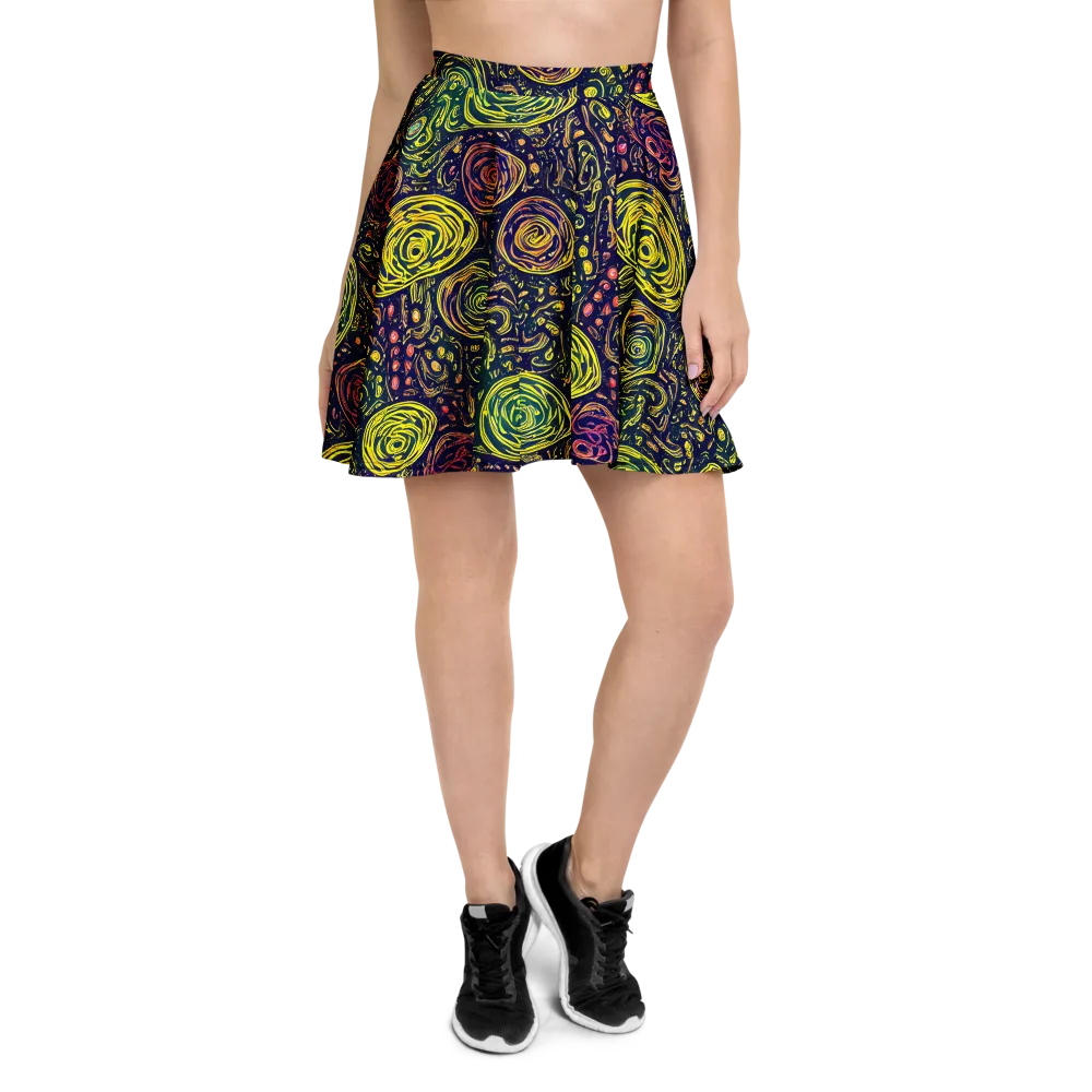 Afterdark Whorl on Skater Skirt — Front