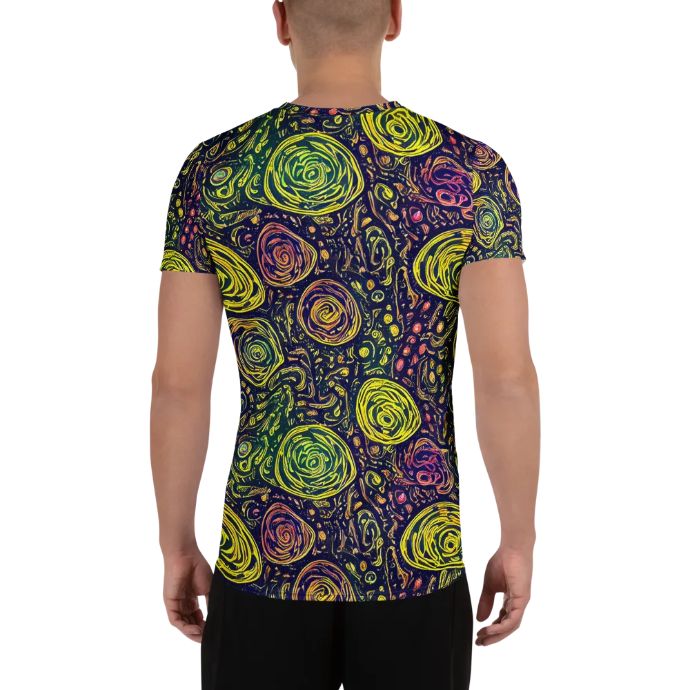Afterdark Whorl on Men's Athletic T-Shirt — Back