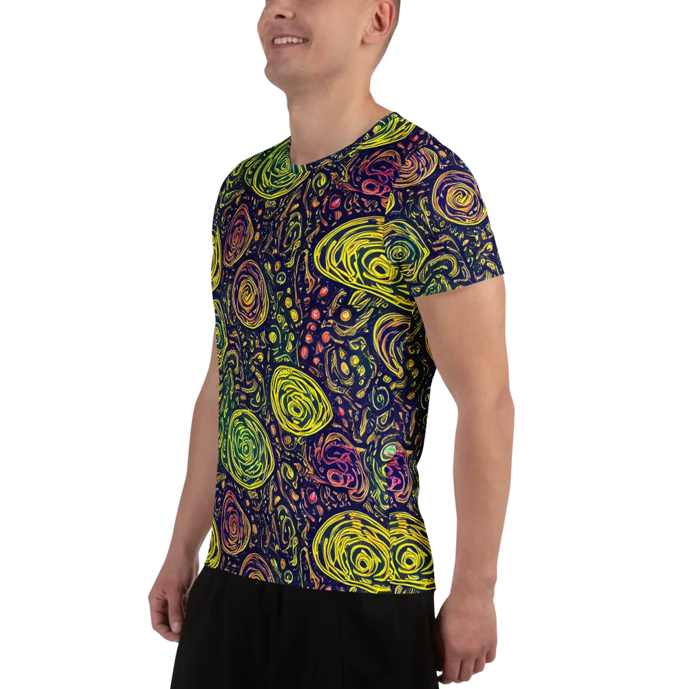 Afterdark Whorl on Men's Athletic T-Shirt — Left