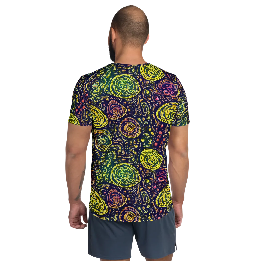 Afterdark Whorl on Men's Athletic T-Shirt — Back