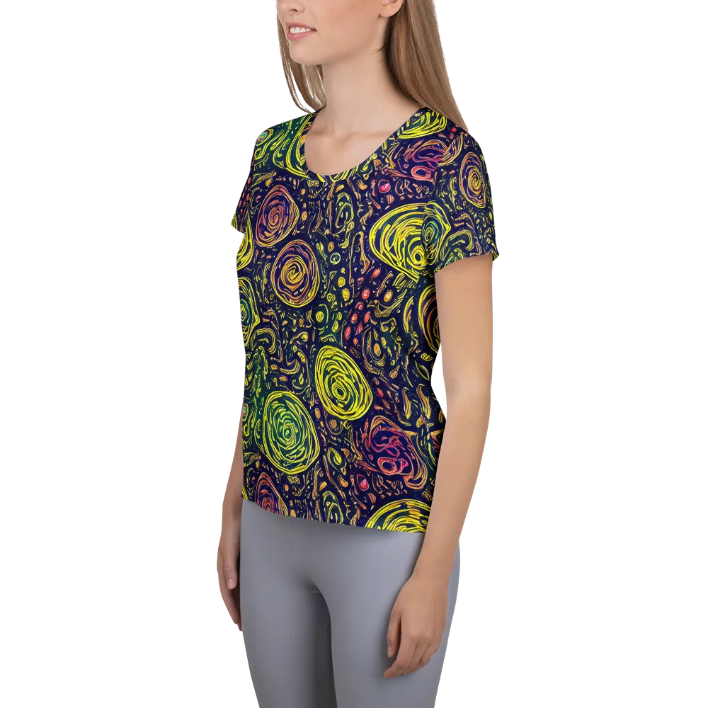 Afterdark Whorl on Women's Athletic T-Shirt — Left