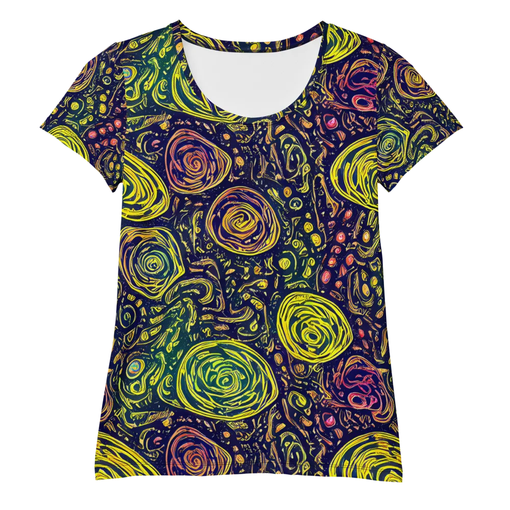 Afterdark Whorl on Women's Athletic T-Shirt — Front