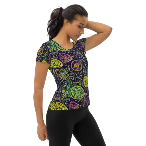 Afterdark Whorl on a Women's Athletic T-Shirt