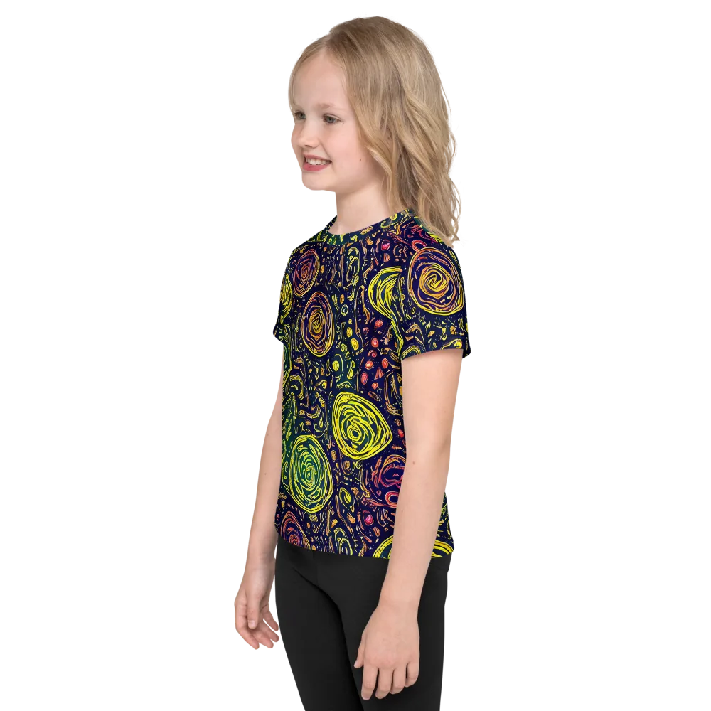 Afterdark Whorl on Kids Crew Neck T-Shirt — Left