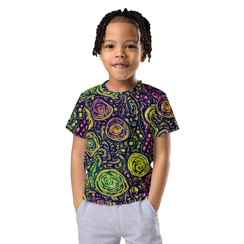 Afterdark Whorl on Kids Crew Neck T-Shirt — Front