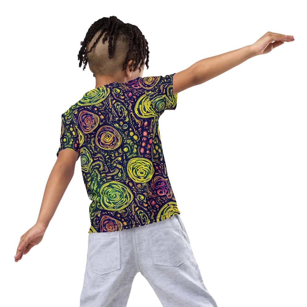 Afterdark Whorl on Kids Crew Neck T-Shirt — Back