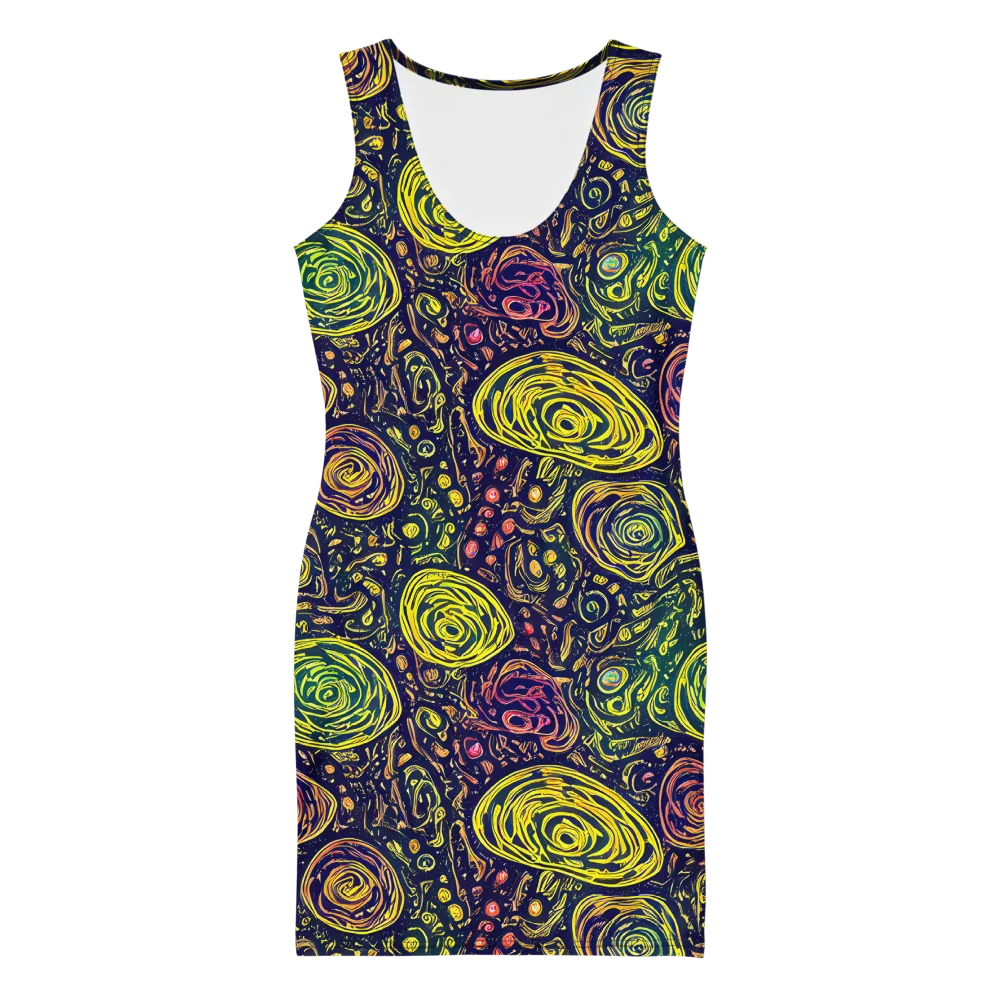 Afterdark Whorl on Bodycon Dress — Front