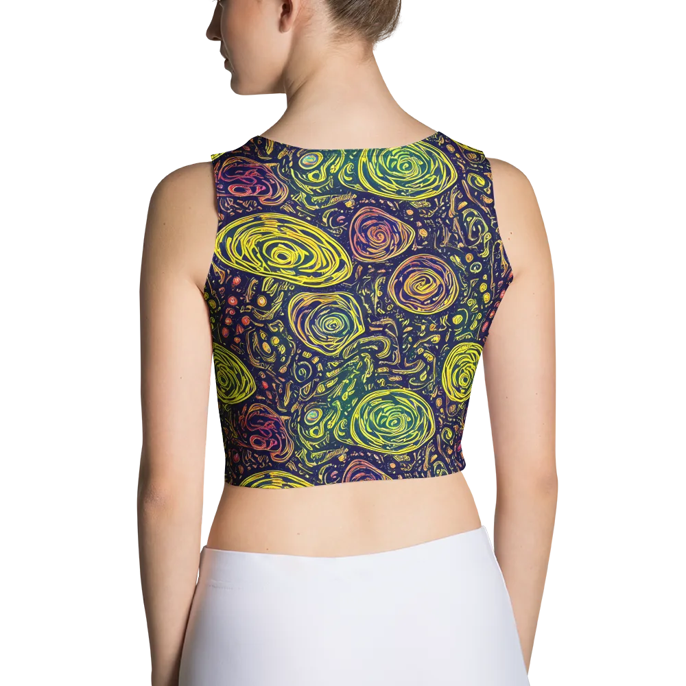 Afterdark Whorl on Crop Top — Back