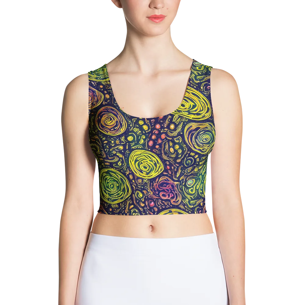 Afterdark Whorl on Crop Top — Front
