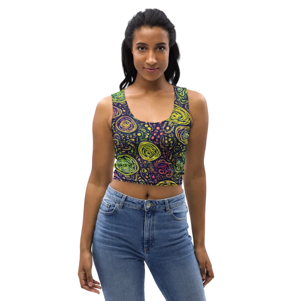 Afterdark Whorl on Crop Top — Front