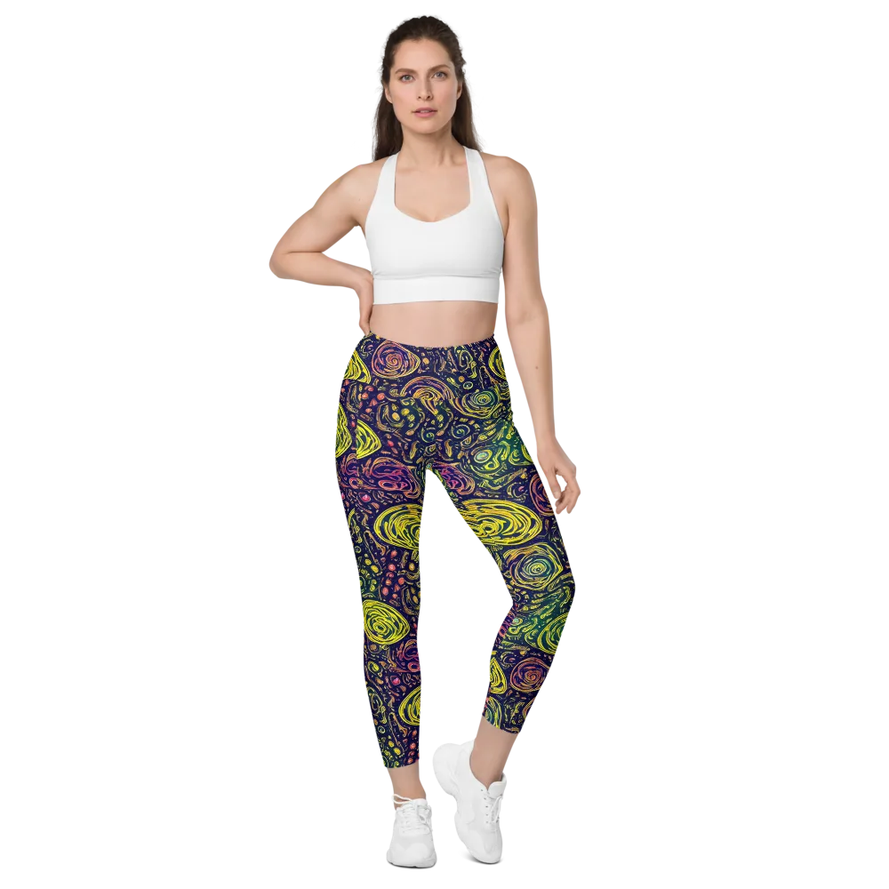 Afterdark Whorl on Leggings with Pockets — Front