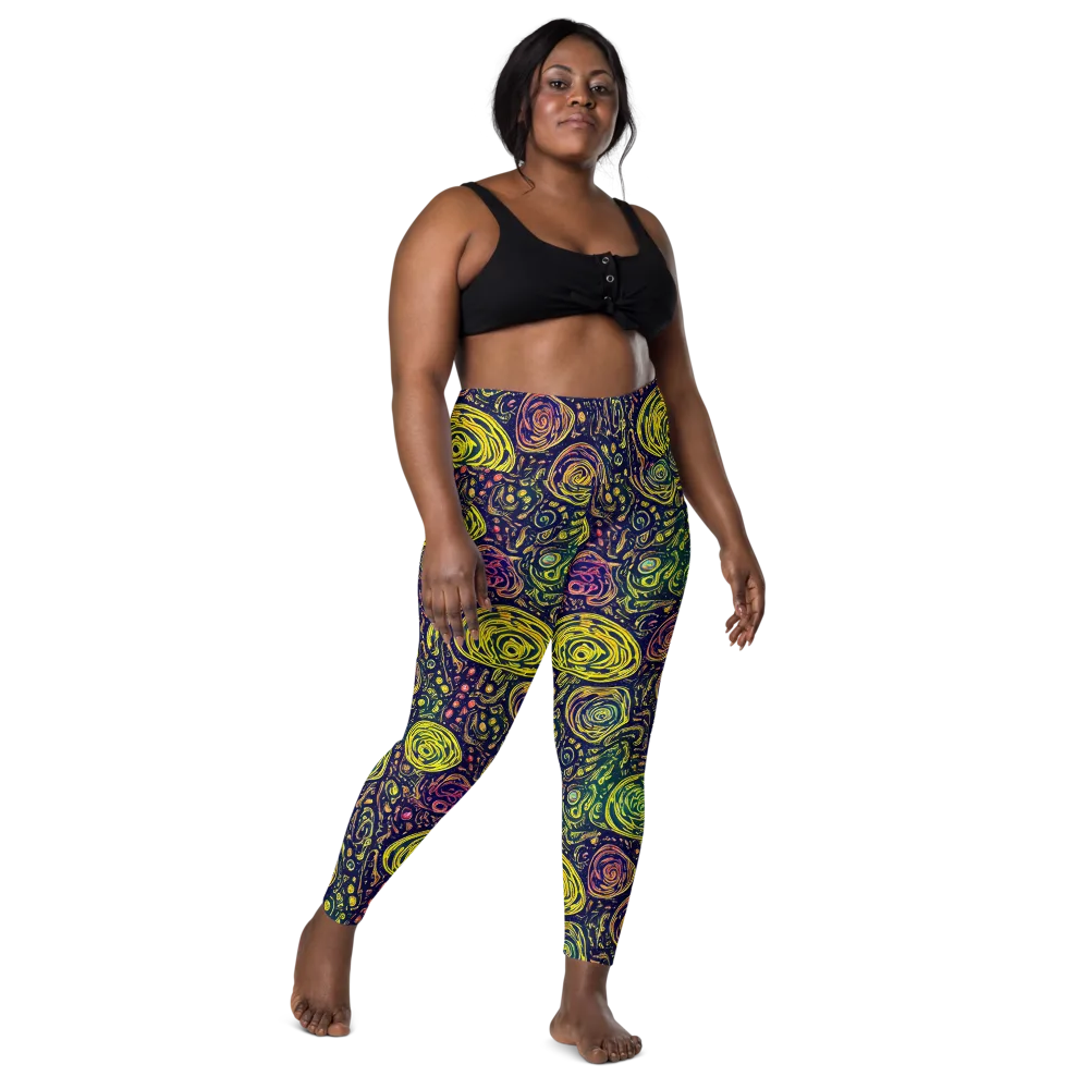 Afterdark Whorl on Leggings with Pockets — Front