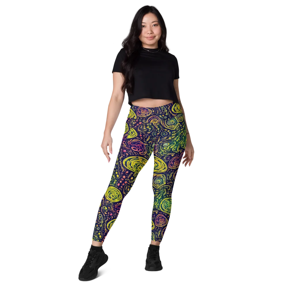 Afterdark Whorl on Leggings with Pockets — Front