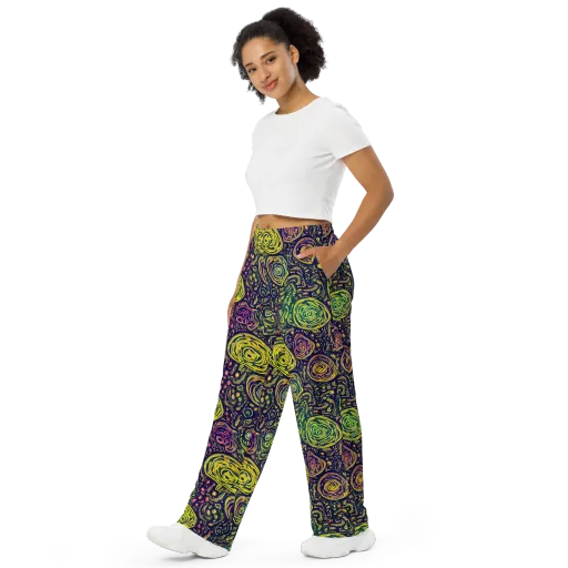 Afterdark Whorl on a Wide-Leg Pants