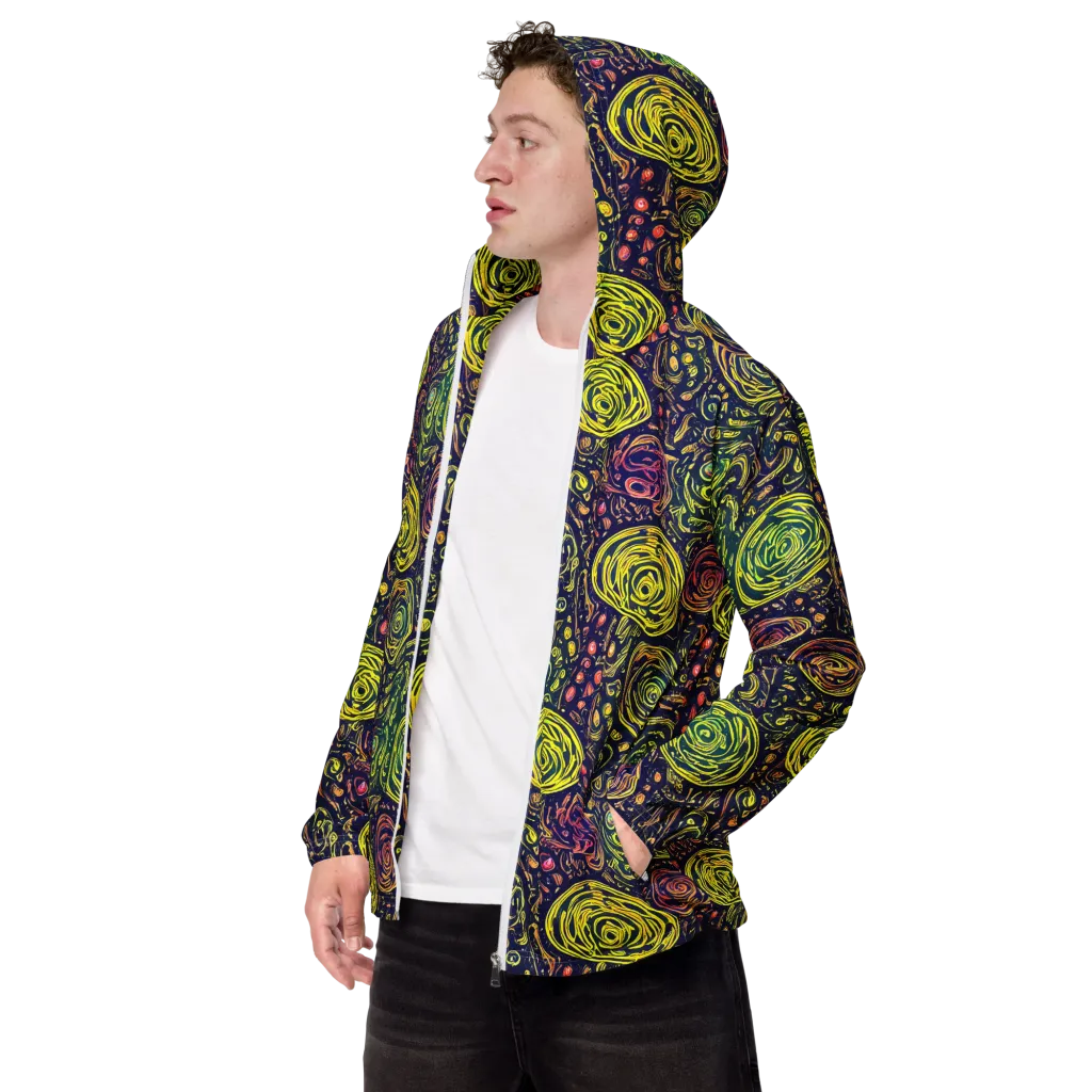 Afterdark Whorl on Men's Windbreaker — Left Front