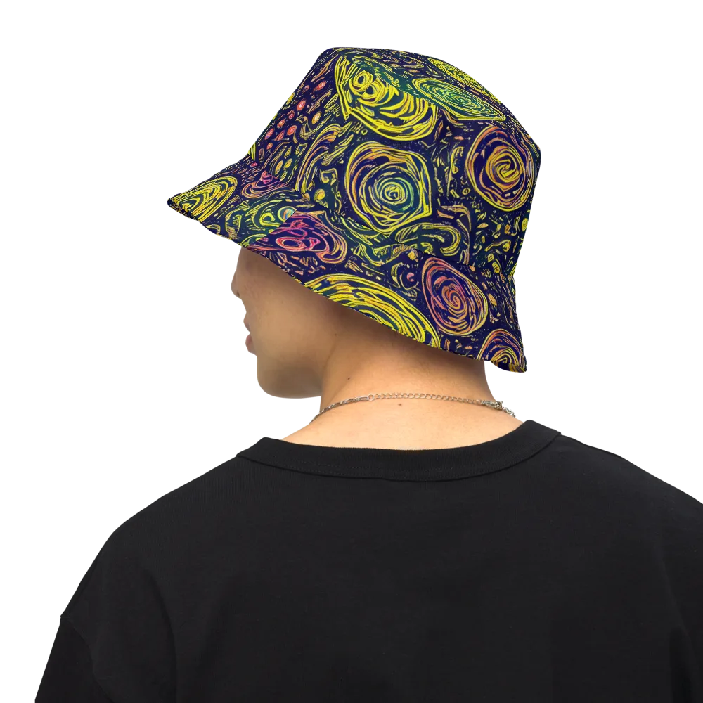 Afterdark Whorl on Reversible Bucket Hat — Back Inside
