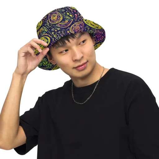 Afterdark Whorl on a Reversible Bucket Hat
