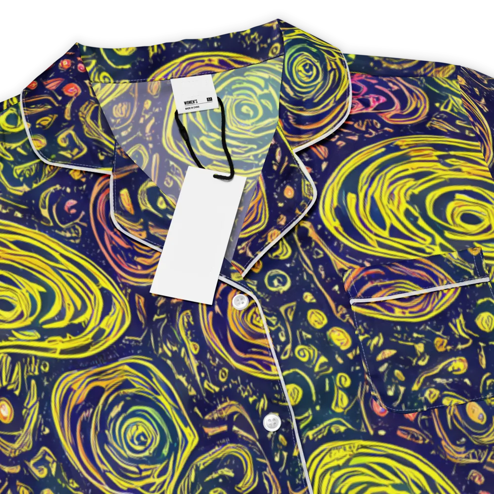 Afterdark Whorl on Women's Short Sleeve Pajama Top — Product details