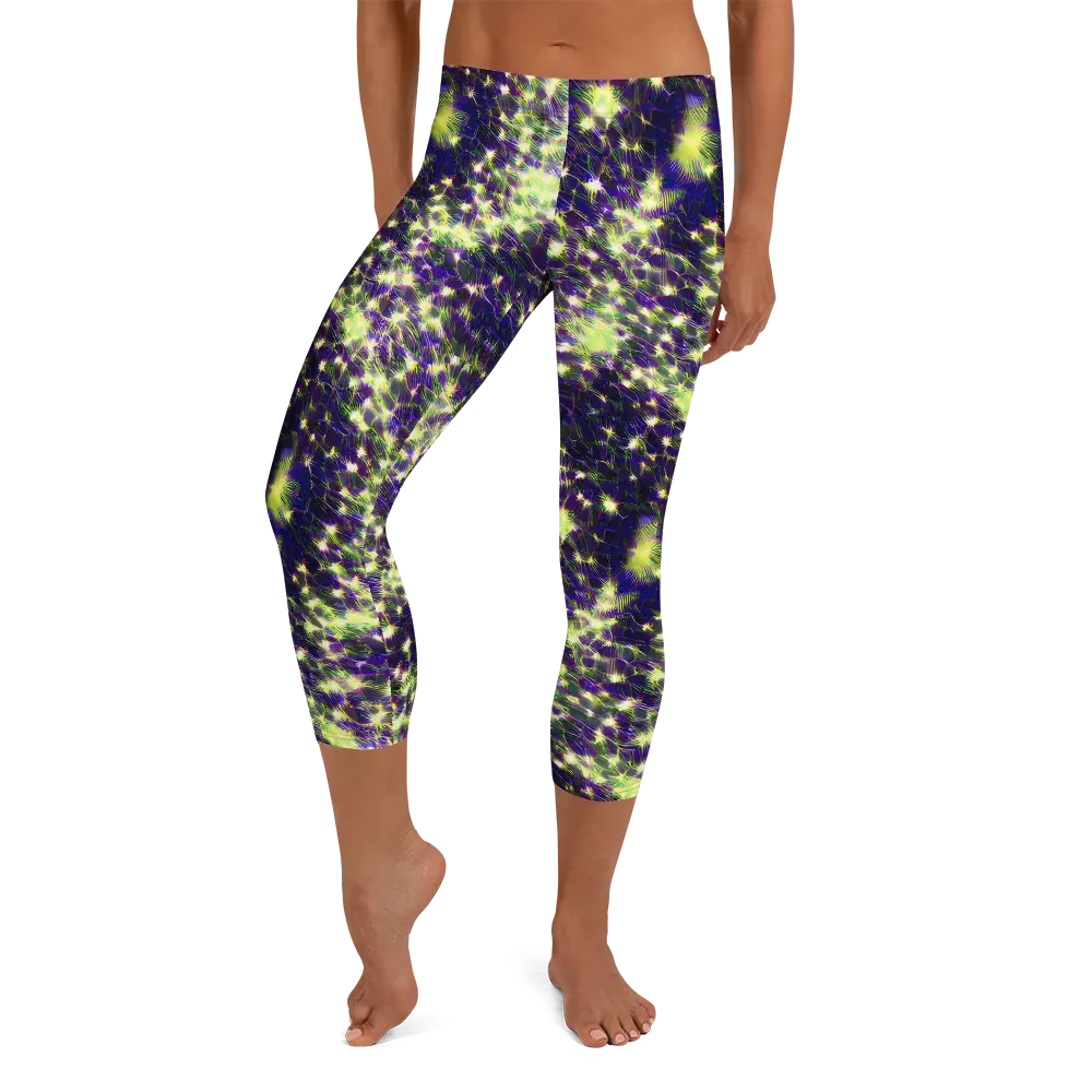 Cosmic Dandelion on Capri Leggings — Front