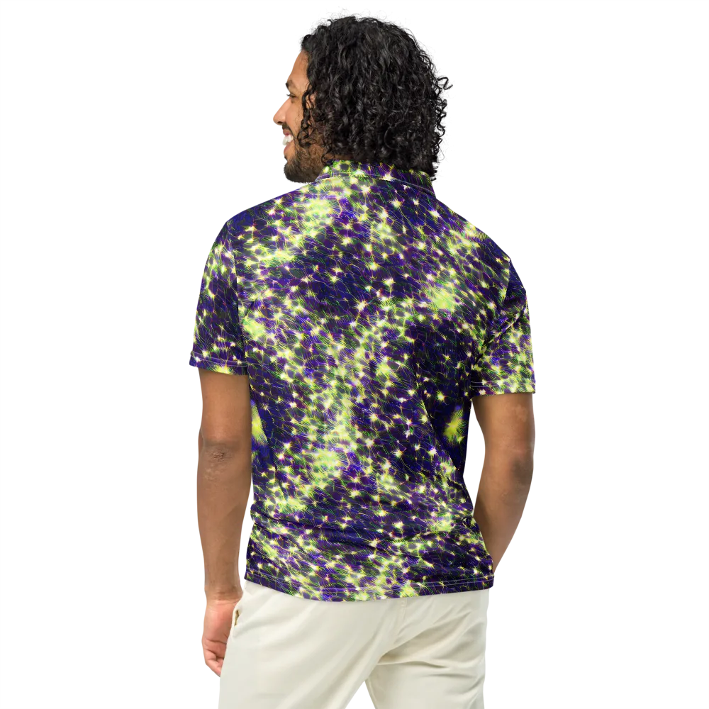 Cosmic Dandelion on Men's Slim Fit Polo Shirt — Back