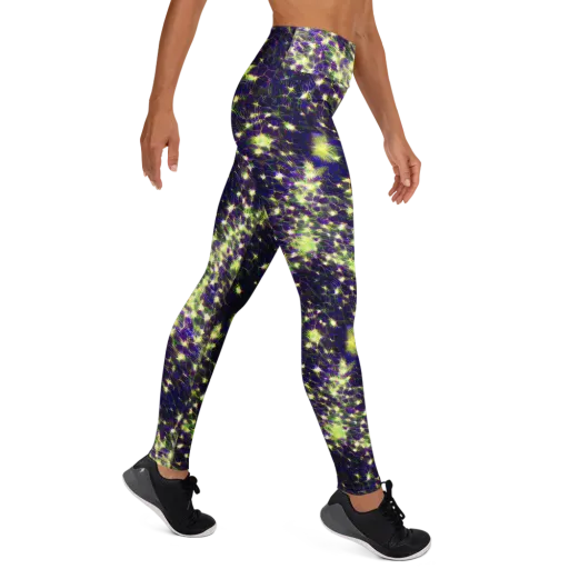 Cosmic Dandelion on a Yoga Leggings