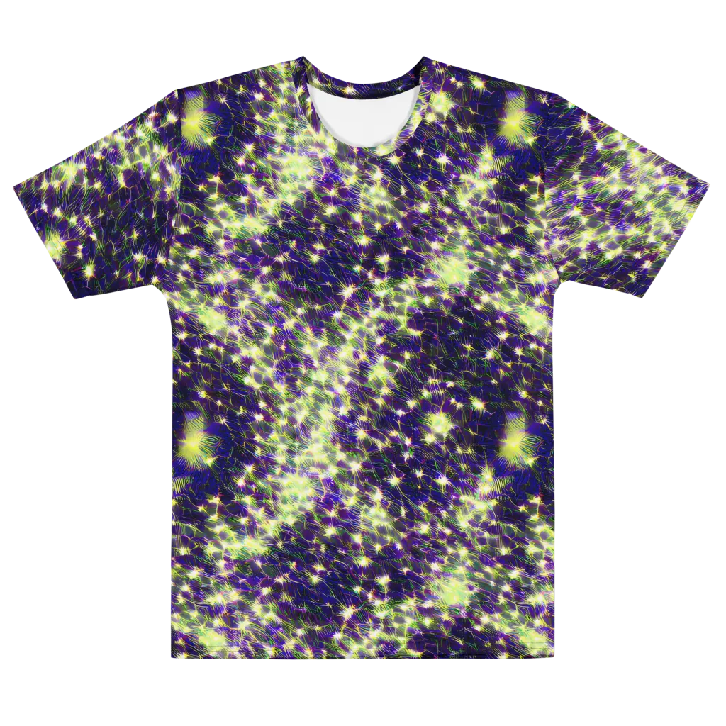 Cosmic Dandelion on Men's Cotton Crew Neck T-Shirt — Front