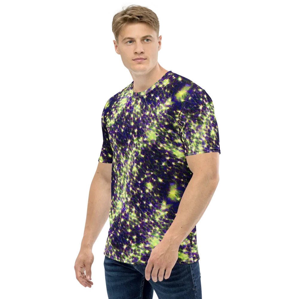 Cosmic Dandelion on Men's Crew Neck T-Shirt — Left