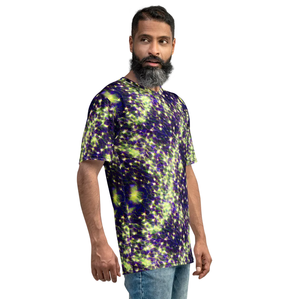 Cosmic Dandelion on Men's Crew Neck T-Shirt — Right
