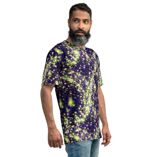 Cosmic Dandelion on a Men's Crew Neck T-Shirt