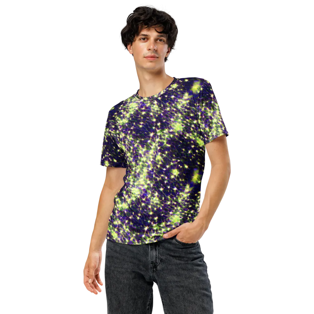 Cosmic Dandelion on Men's Crew Neck T-Shirt — Front
