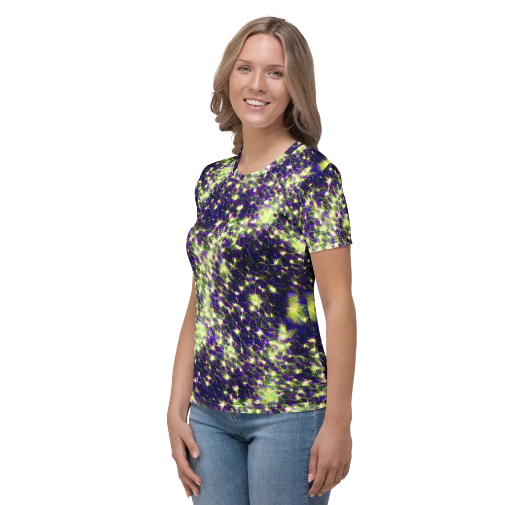Cosmic Dandelion on Women's Crew Neck T-Shirt — Left